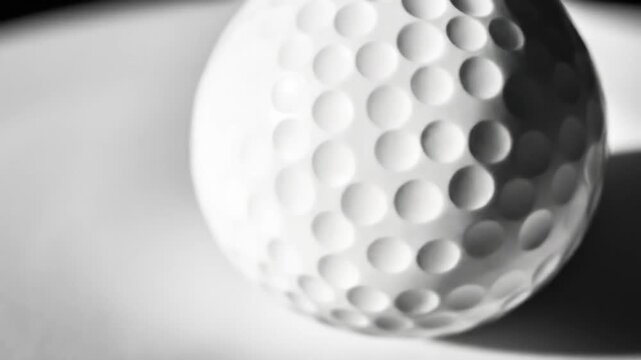 Golf ball textured surface close up in black and white