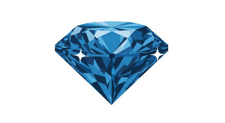Obraz premium Brilliant Blue Diamond Vector with Geometric Facets and Sparkling Highlights