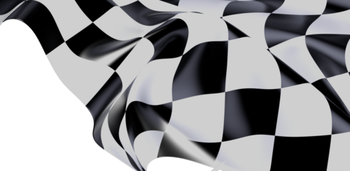 A close-up shot of a checkered racing flag waving in the wind, symbolizing competition, victory, speed, and the thrill of racing. Perfect for mo