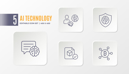 Artificial Intelligence & Future Technology Icon Set