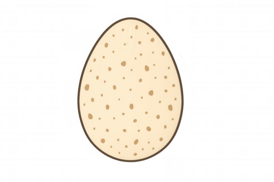 Easter egg cartoon illustration with speckled texture, a symbolic element for spring and religious themes. Transparent background - Powered by Adobe