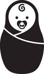 Newborn Swaddled Baby Icon Vector