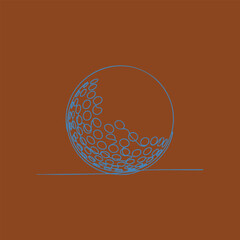 Minimalist geometric sphere composed of interconnected rings on a solid with a subtle horizontal line