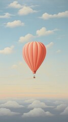 Fototapeta premium Minimal space sky balloon aircraft vehicle.