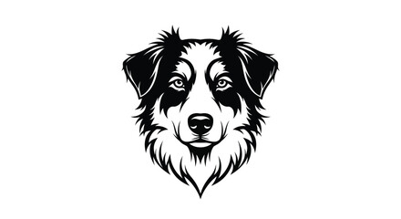 Black and white dog head logo design Keywords: dog, animal, head, face, portrait, graphic