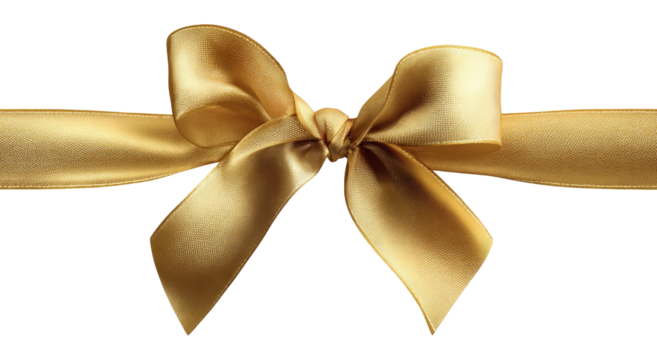 Gold satin ribbon bow
