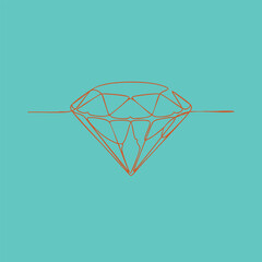 Minimalist Line Drawing of a Sparkling Diamond with a Bright Emphasizing Elegance and Simplicity