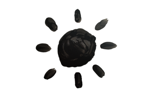 Weather sign painted with watercolor paint, sun.