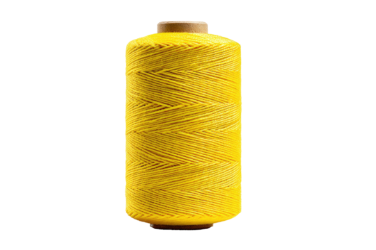 Bright yellow spool of thread