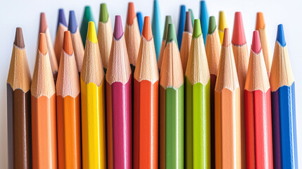 Fototapeta premium colored pencils isolated on white background