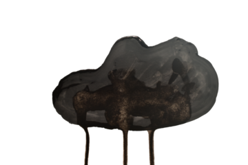 Weather sign painted with watercolor paint, CLOUD.