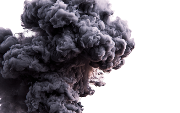 Abstract dark grey ink cloud explosion