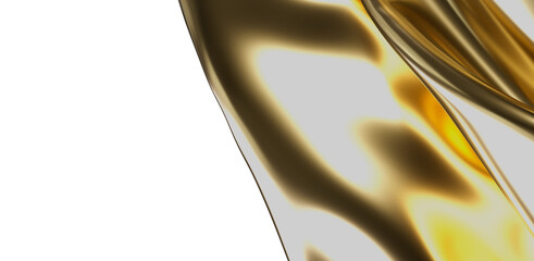 Abstract golden fabric with soft light and shadows, creating a sense of luxury, elegance, and...