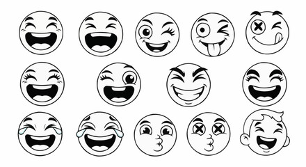 set of funny faces