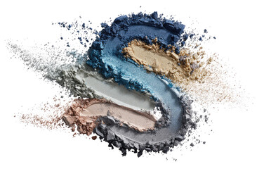 Colorful eyeshadow powder swirls