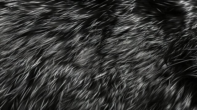 Video clip A close-up shot of a cat's black and white fur, with details on the texture and pattern