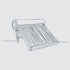 Solar water heater with evacuated tubes for efficient heating and energy savings in residential or commercial settings