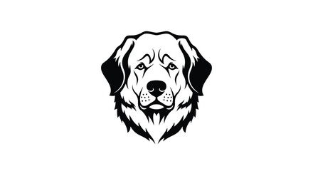 Black and white dog head logo on white background Keywords: dog, head, logo, animal, pet, canine