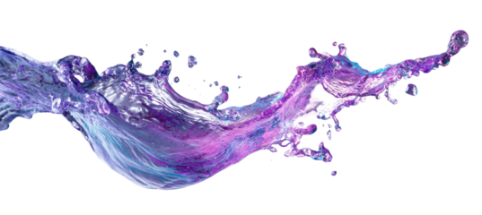 Vibrant purple and blue fluid splash