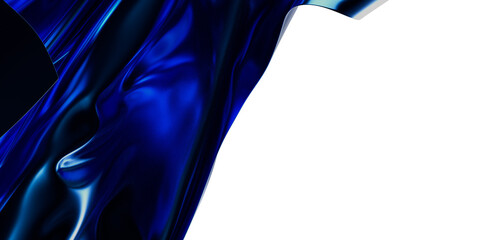 Abstract blue flowing fabric with a modern wavy design. Perfect for creative backgrounds, modern art, and design concepts. Suitable for various