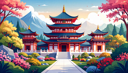Japanese Temple Landscape