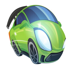 Cartoon street racing car vehicle on white background illustration for children