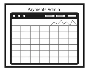 Payments admin dashboard with graph and calendar grid