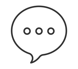 Speech bubble with ellipsis icon for communication and messaging concepts