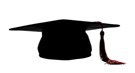Graduation cap with tassel isolated PNG with Transparent Background