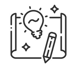Lightbulb and pencil illustration representing creativity and ideas