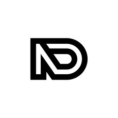 Fototapeta premium Modern ND Monogram Logo – Minimalist Letter Design for Branding
