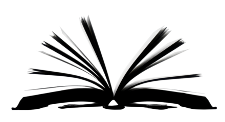 Open book with dynamic line drawing style isolated PNG with Transparent Background