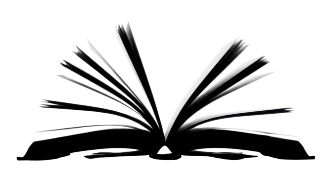 Open book with dynamic line drawing style isolated PNG with Transparent Background - Powered by Adobe