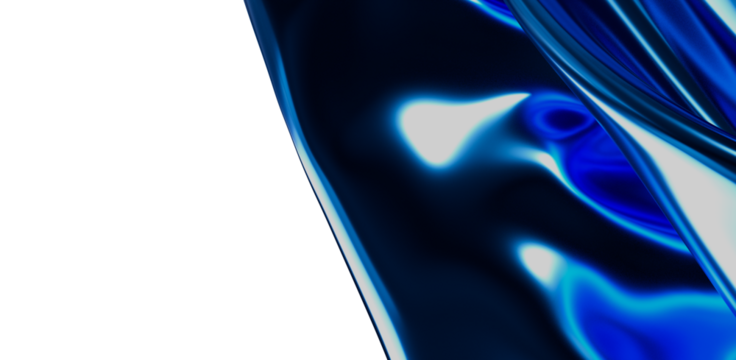 Abstract blue and white flowing liquid shapes. Artistic digital composition with textures and reflections. Perfect for backgrounds, websites and