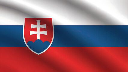 Obraz premium Slovakian flag wave background