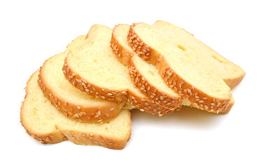 Slice grain bread isolated on white background