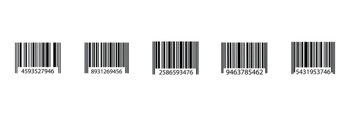 Barcode icon set vector  on white background. scan, product, retail, identification, number, symbol, label, price, tag, data, information, reader, scanner, symbol.
