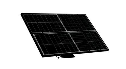 Solar panel on white background