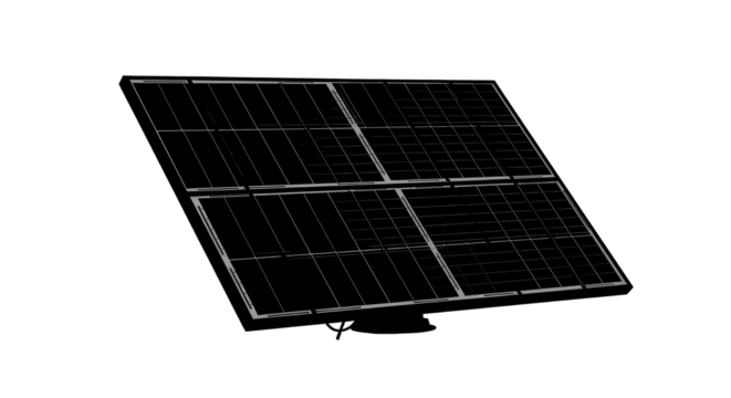 Solar panel on white background