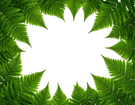 Floral silhouette in fern frame