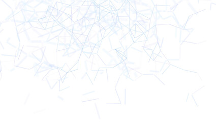 Abstract illustration of interconnected lines floating on a white backdrop, representing network and digital connections. Suitable for technolog
