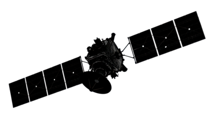 Satellite flying in space isolated PNG with Transparent Background
