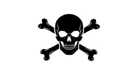 Skull and crossbones danger sign isolated PNG with Transparent Background