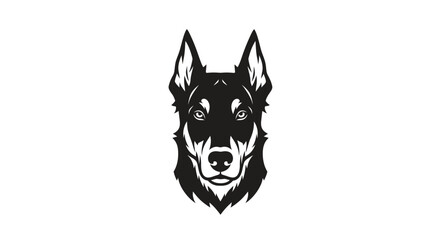 Black and White German Shepherd Dog Head Mascot Logo Keywords: german shepherd, dog, puppy, head