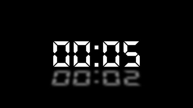 Countdown Digital Clock Animation 10 to 0 second Countdown digital clock timer icon.Animation of glowing 10 to 0 second countdown timer. minute stopwatch , analog clock icon animation. 4k video