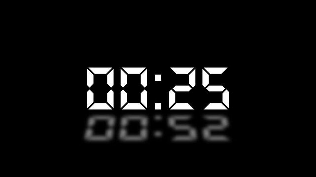 Countdown Digital Clock Animation 30 to 0 second Countdown digital clock timer icon.Animation of glowing 30 to 0 second countdown timer. minute stopwatch , analog clock icon animation. 4k video - Powered by Adobe