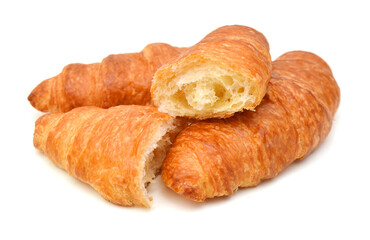 Fresh and tasty croissant over white background 
