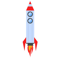 Illustration of a Launching Rocket Ship
