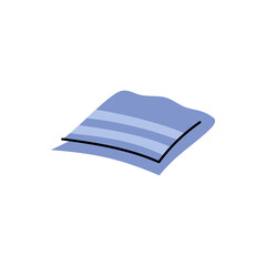 Light Blue Folded Towel with Stripes Isolated on Transparent Background Ideal for Laundry or Cleaning Related Design Projects