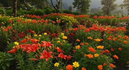 Colorful flower garden